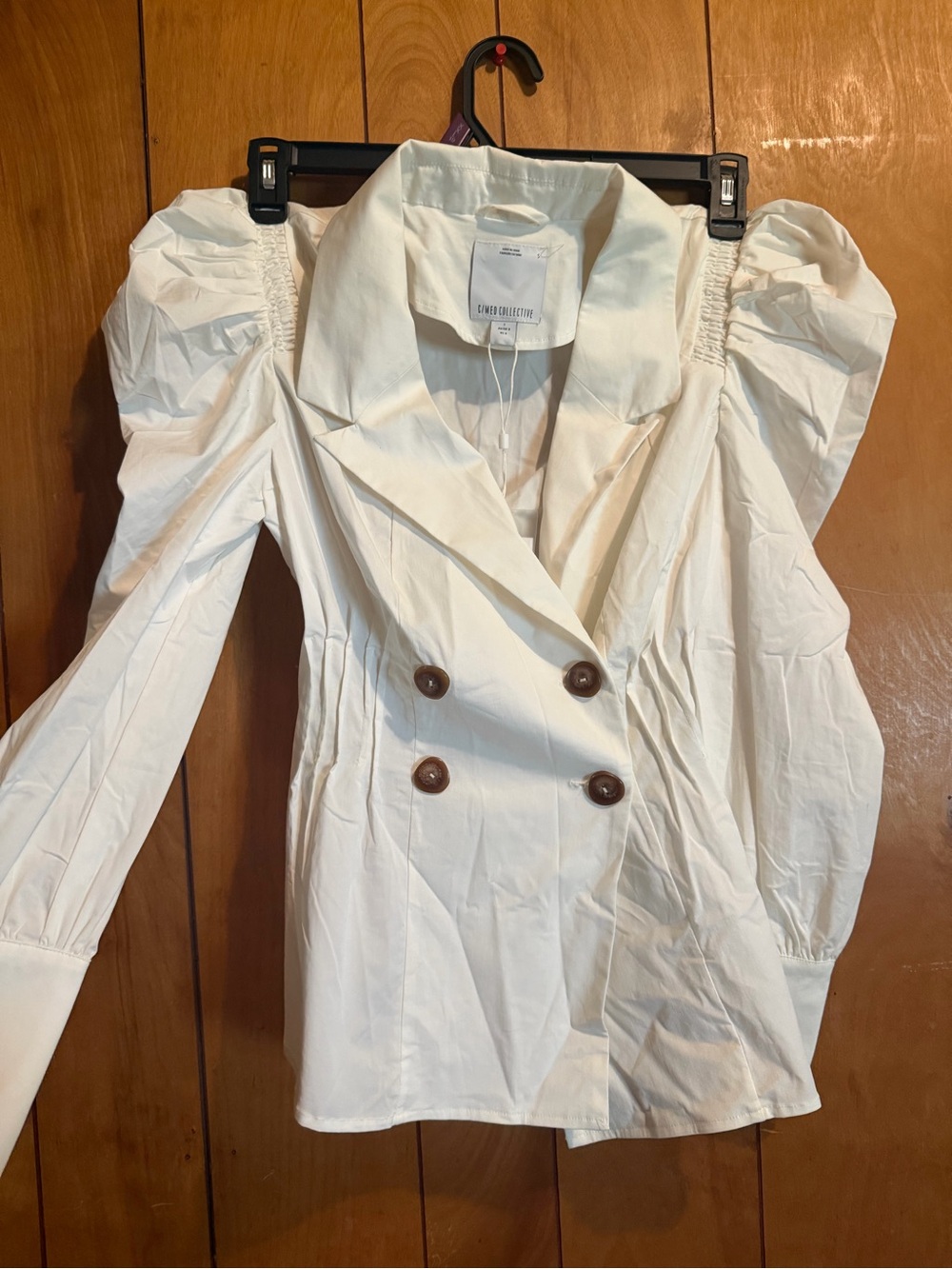 C/MEO Collective Cream Button-Front Blazer